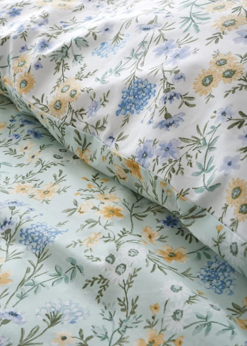 Bianca Fine Linens Ditsy Floral 200 Thread Count Cotton Reversible Duvet Cover Set Green - Single Image 5