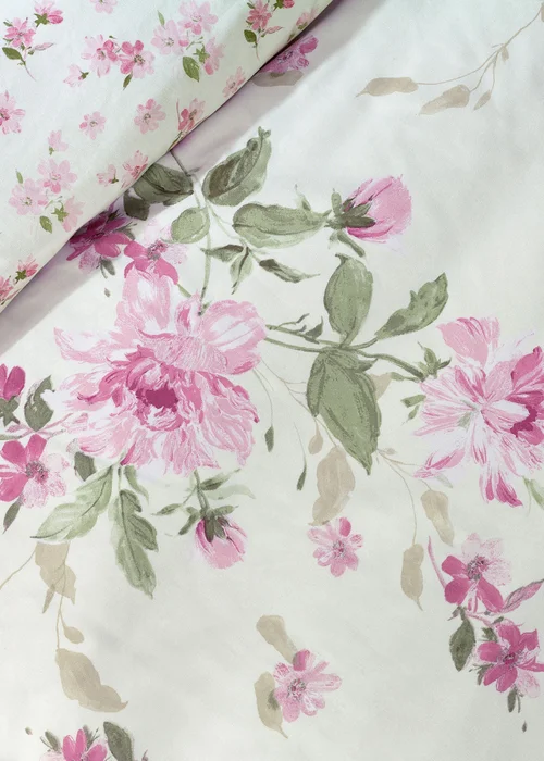 Catherine Lansfield Avebury Floral Reversible Duvet Cover Set Cream - Single Image 4