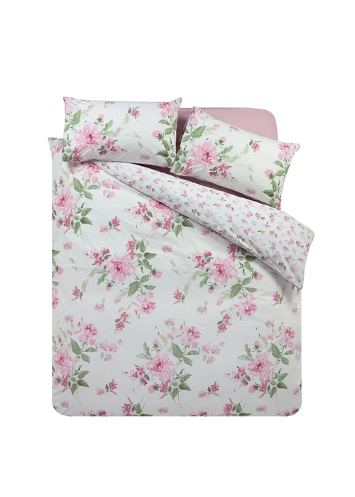 Catherine Lansfield Avebury Floral Reversible Duvet Cover Set Cream - Single Image 5