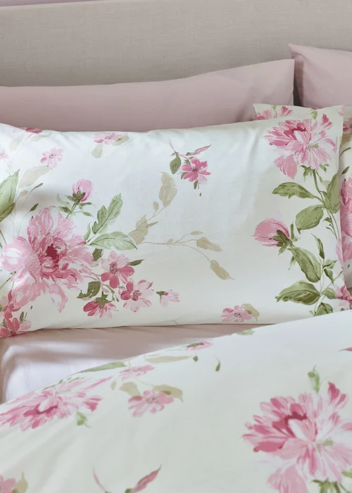 Catherine Lansfield Avebury Floral Reversible Duvet Cover Set Cream - Single Image 3