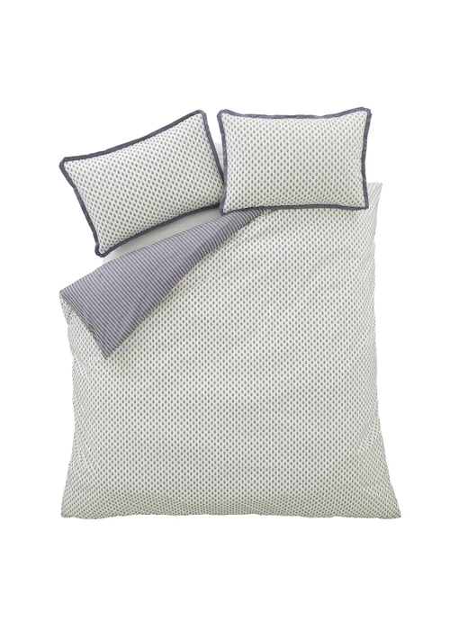 Bianca Fine Linens Amelie 200 Thread Count Cotton Reversible Duvet Cover Set Blue - Double Image 6