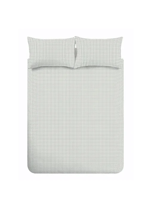 Catherine Lansfield Bamford Gingham Check Reversible Duvet Cover Set Green - Single Image 5