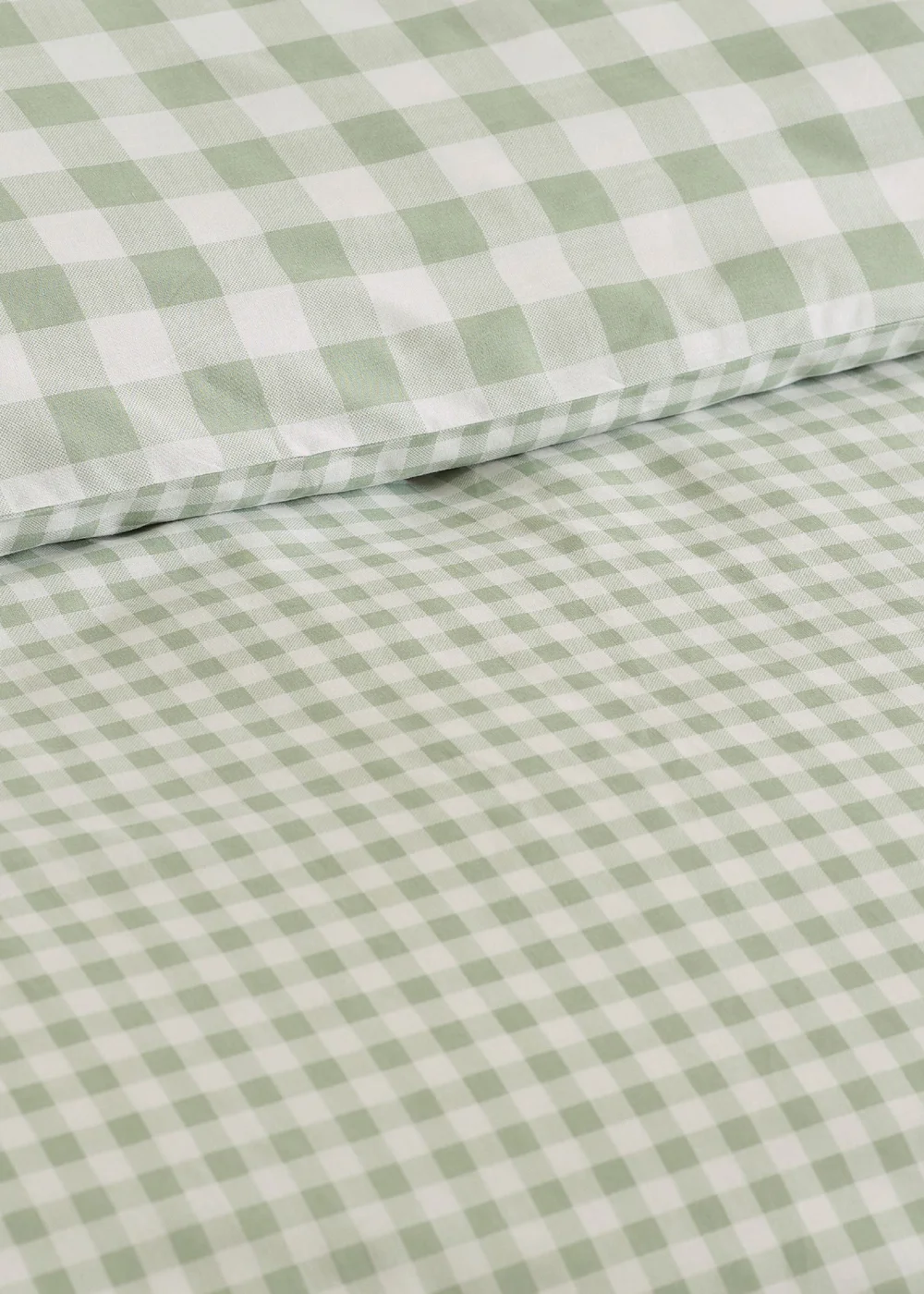 Catherine Lansfield Bamford Gingham Check Reversible Duvet Cover Set Green - Single Image 4