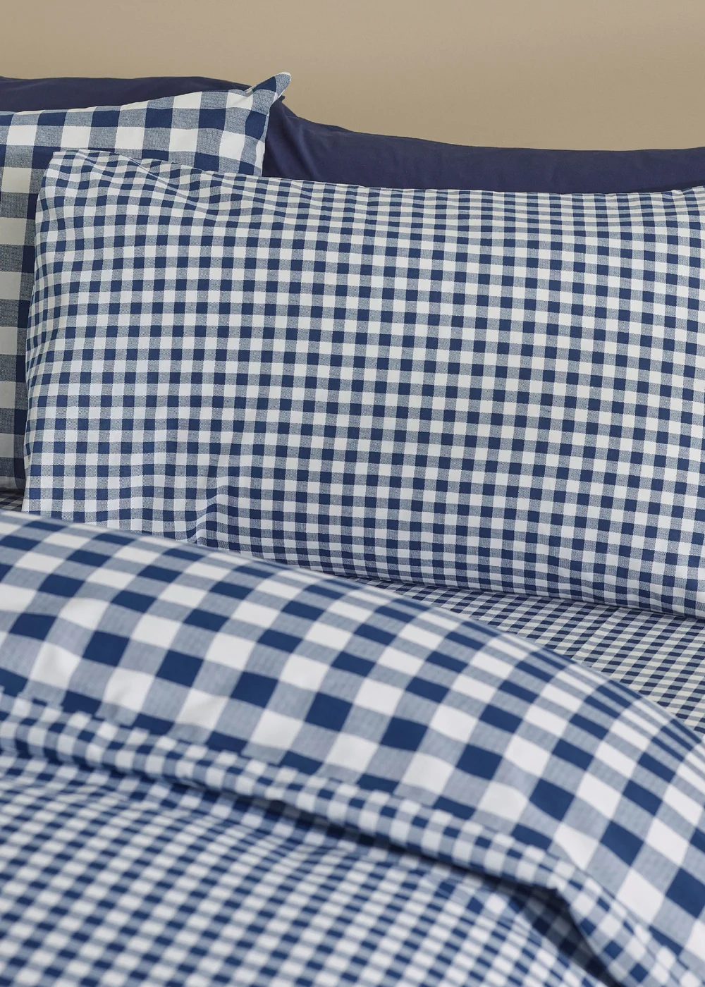 Catherine Lansfield Bamford Gingham Check Reversible Duvet Cover Set Navy Blue - Single Image 3