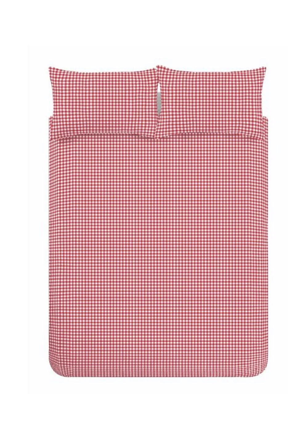 Catherine Lansfield Bamford Gingham Check Reversible Duvet Cover Set Red - Single Image 5