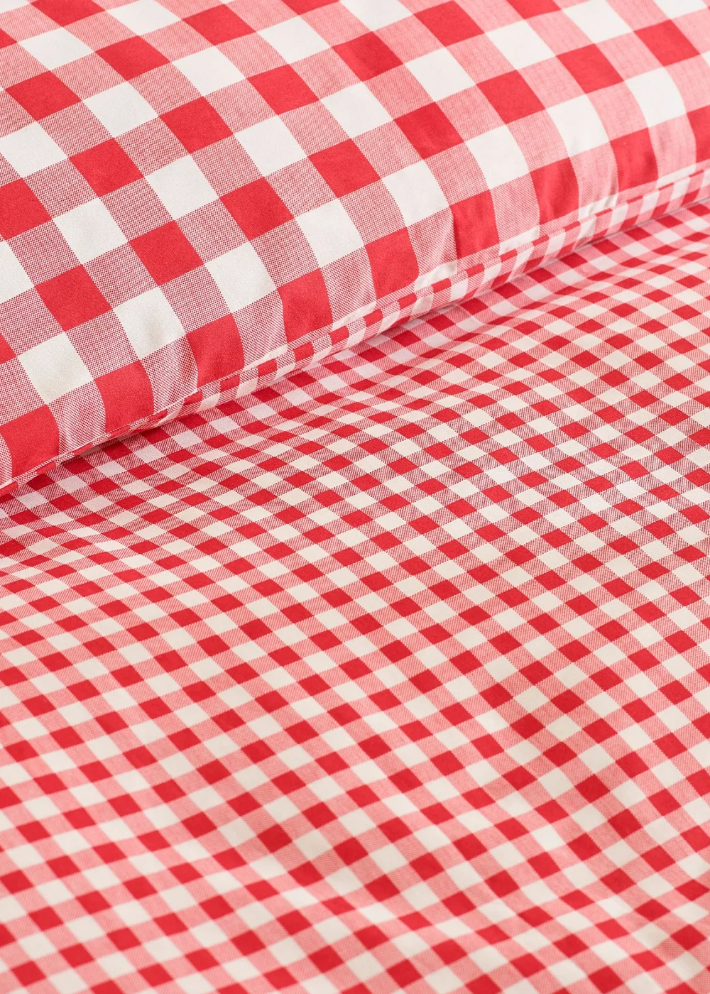 Catherine Lansfield Bamford Gingham Check Reversible Duvet Cover Set Red - Single Image 4
