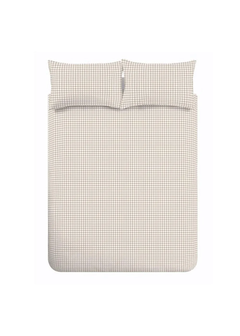 Catherine Lansfield Bamford Gingham Check Reversible Duvet Cover Set Natural - Single Image 5