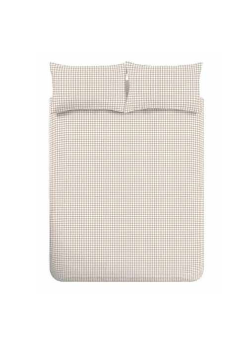 Catherine Lansfield Bamford Gingham Check Reversible Duvet Cover Set Natural - Single Image 5
