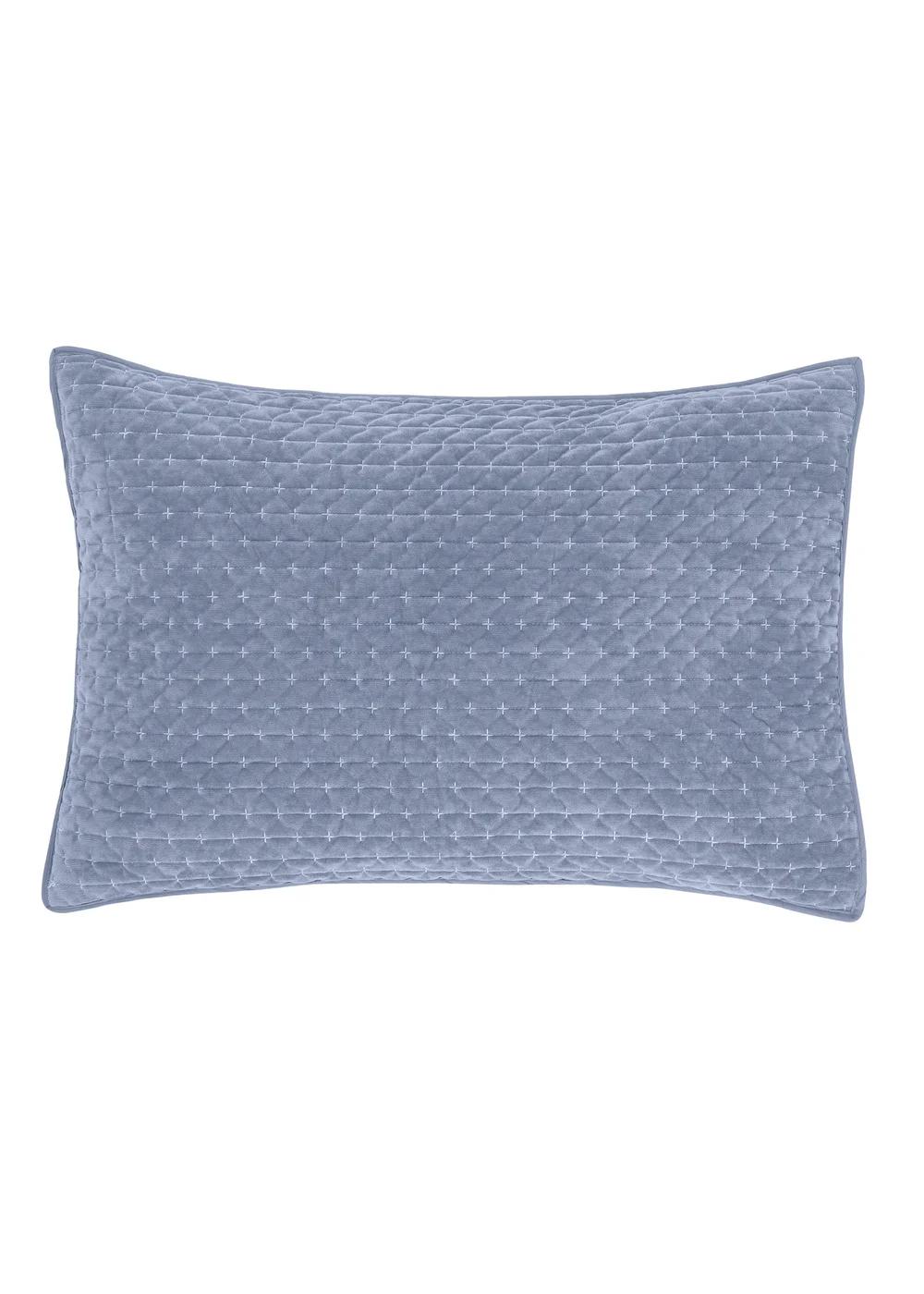 Bianca Fine Linens Attica Velvet Embroidered Pillow sham Pair Blue - One Size Image 3