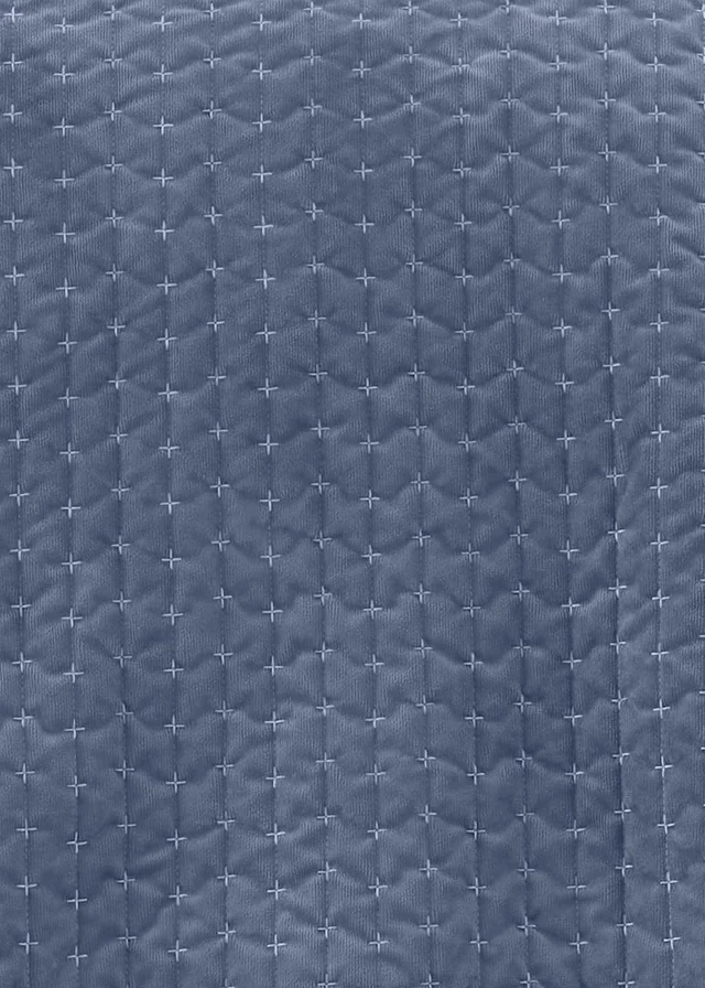 Bianca Fine Linens Attica Velvet Embroidered 240x260cm Bedspread Blue