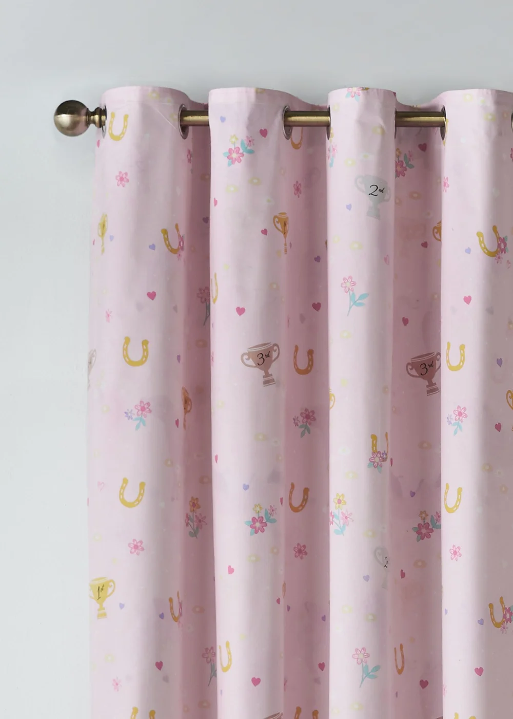 Catherine Lansfield Kids Happy Horses Fully Reversible Eyelet Curtains Cream - 66W X 72D (168x183cm) Image 4
