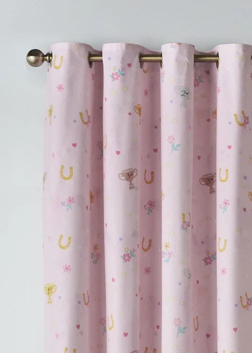 Catherine Lansfield Kids Happy Horses Fully Reversible Eyelet Curtains Cream - 66W X 72D (168x183cm) Image 4