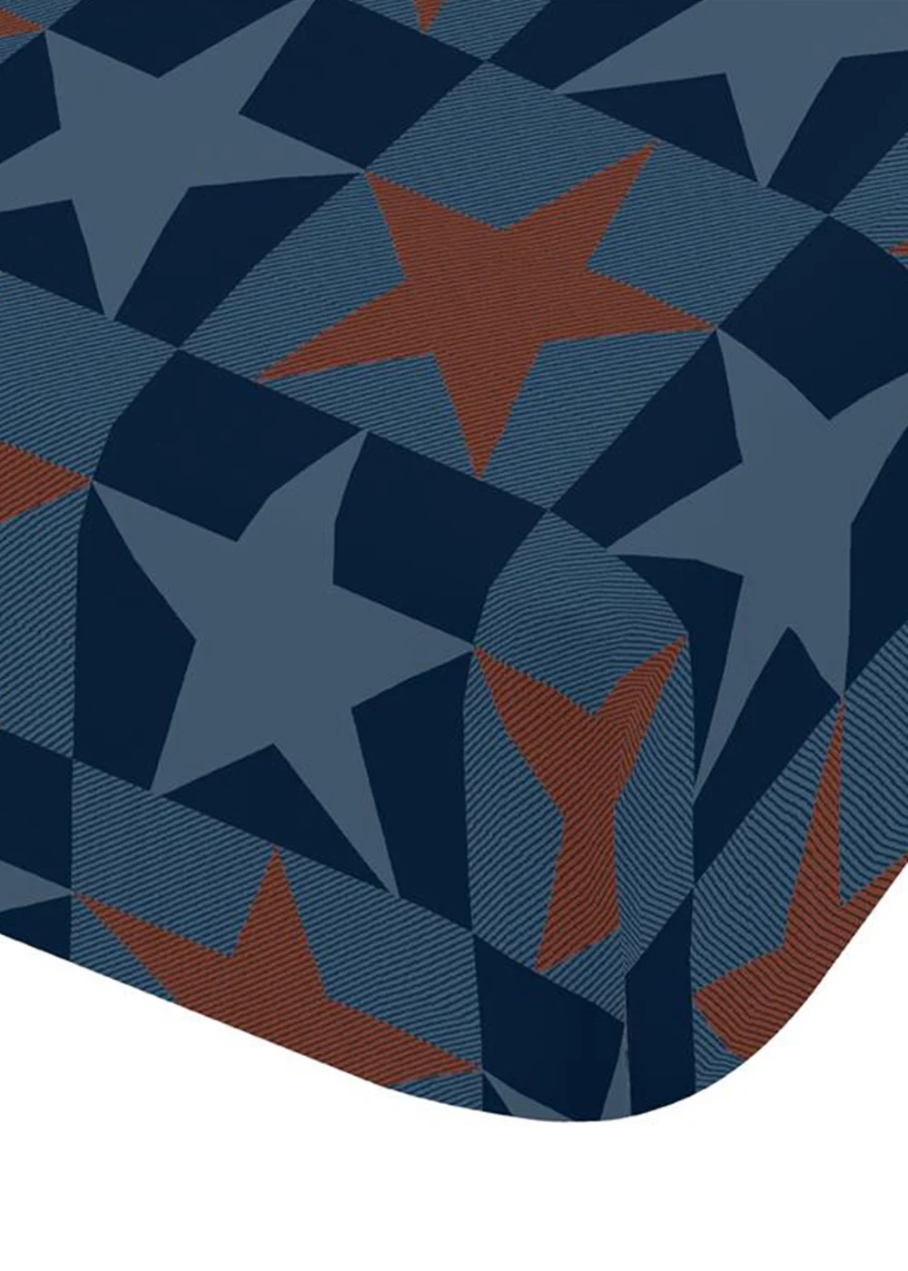 Catherine Lansfield Stars And Check Fitted Sheet Blue - Single Image 3