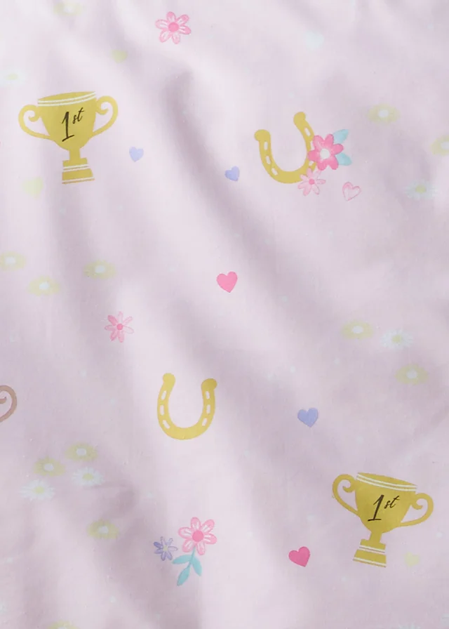 Catherine Lansfield Happy Horses Fitted Sheet Pink