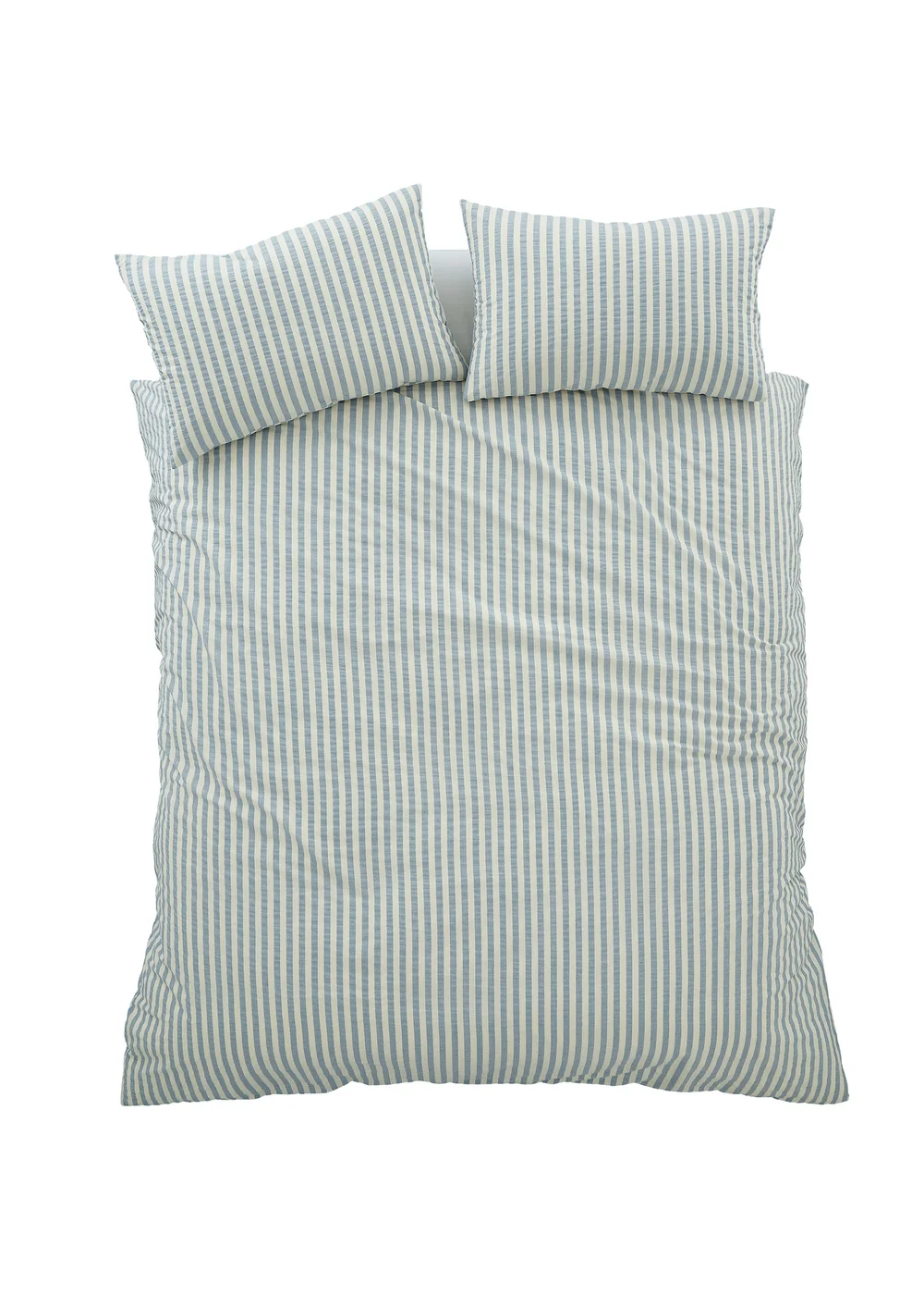 Pineapple Elephant Cotton Rich Woven Stripe Duvet Cover Set Blue - Double Image 5
