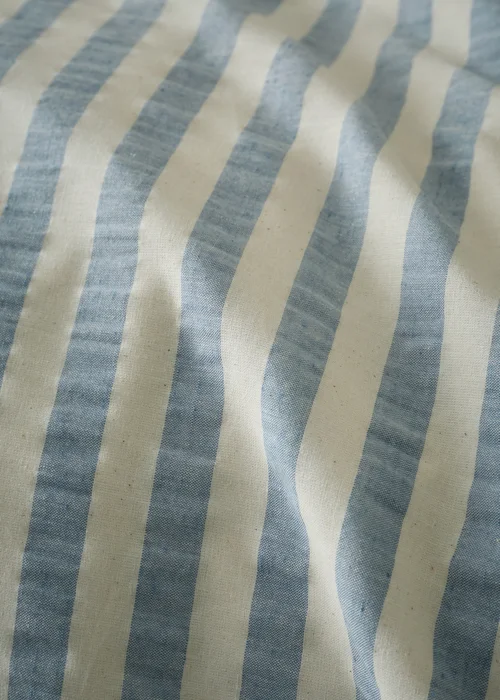 Pineapple Elephant Cotton Rich Woven Stripe Duvet Cover Set Blue - Double Image 4