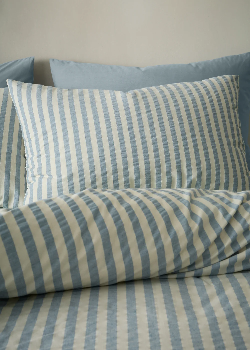 Pineapple Elephant Cotton Rich Woven Stripe Duvet Cover Set Blue - Double Image 2