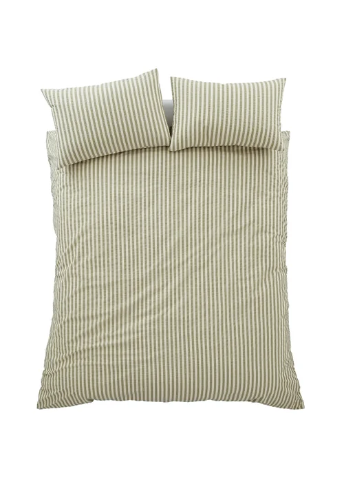 Pineapple Elephant Cotton Rich Woven Stripe Duvet Cover Set Green - King Image 5
