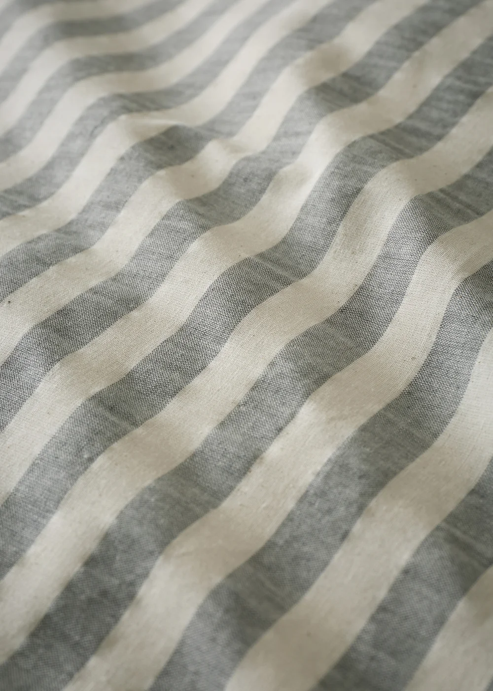 Pineapple Elephant Cotton Rich Woven Stripe Duvet Cover Set Grey - Single Image 4