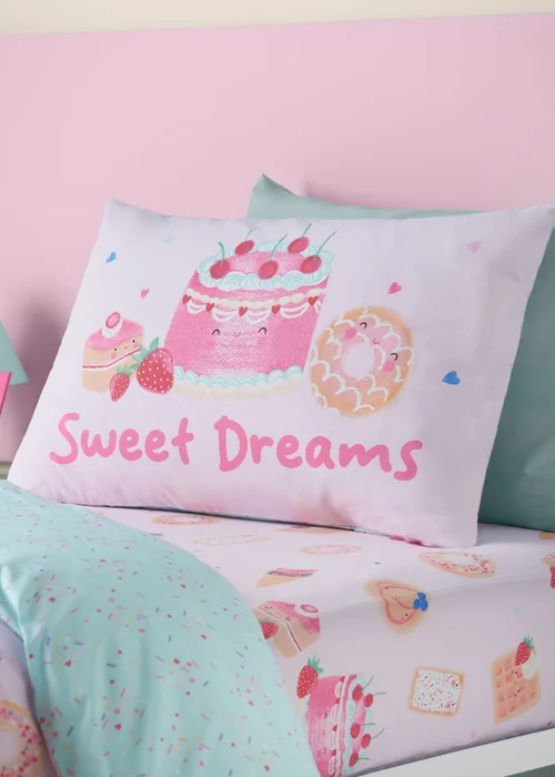Catherine Lansfield Sweet Treats Reversible Duvet Cover Set Pink - Single Image 3