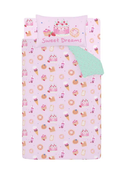 Catherine Lansfield Sweet Treats Reversible Duvet Cover Set Pink - Single Image 5