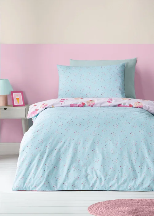 Catherine Lansfield Sweet Treats Reversible Duvet Cover Set Pink - Single Image 2