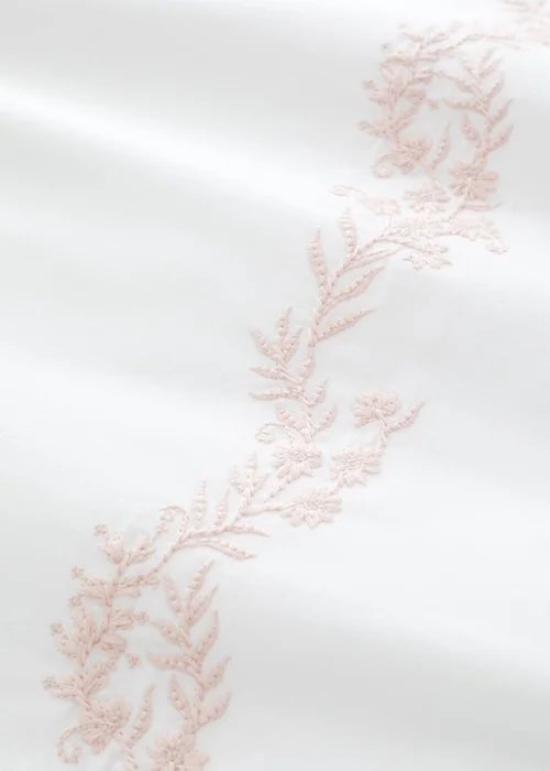 Bianca Fine Linens Camille Embroidered Floral 200 Thread Count Cotton Duvet Cover Set Pink - Single Image 3
