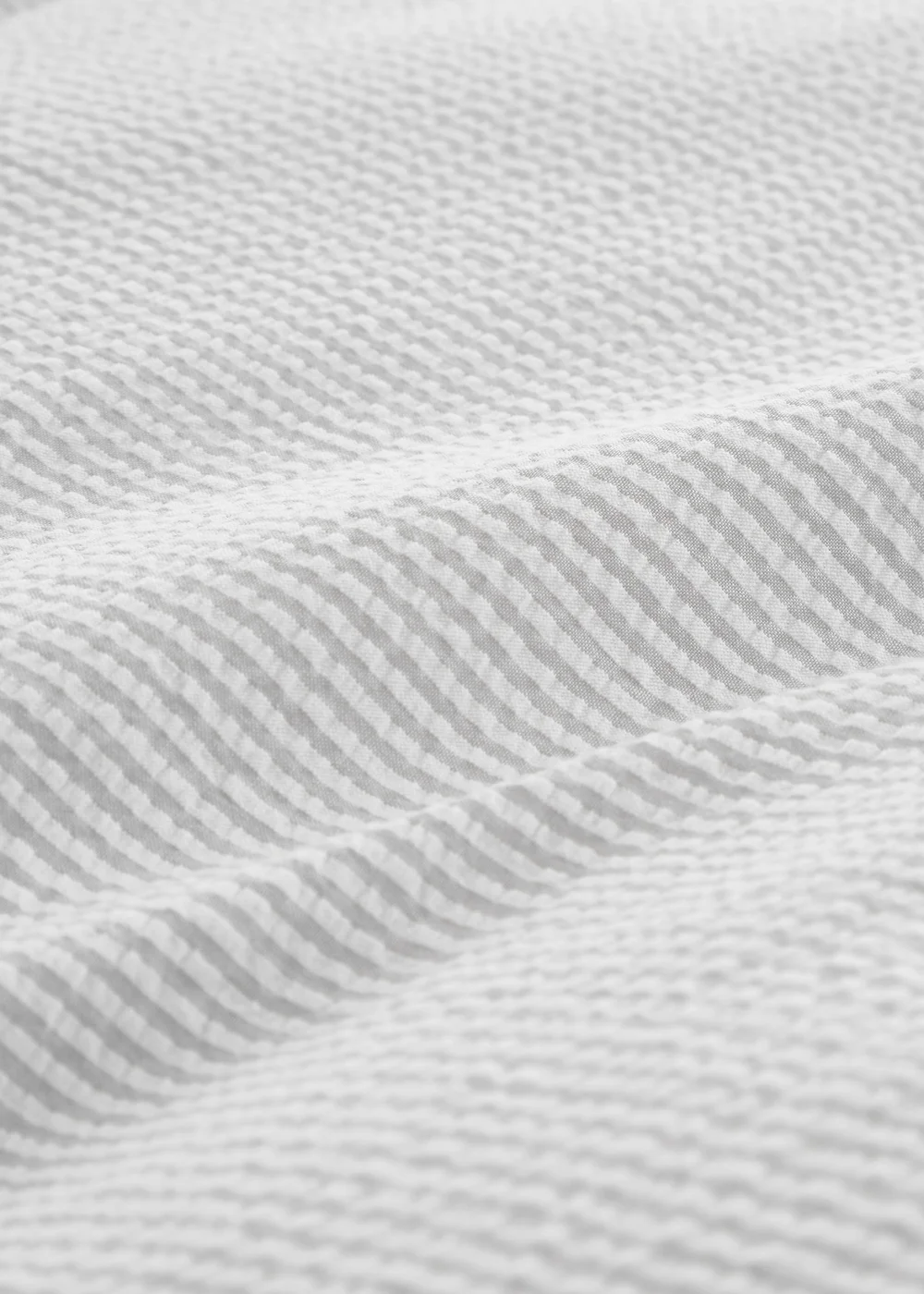 Bianca Fine Linens Seersucker Woven Stripe 180 Thread Count Cotton Duvet Cover Set Grey - Single Image 5