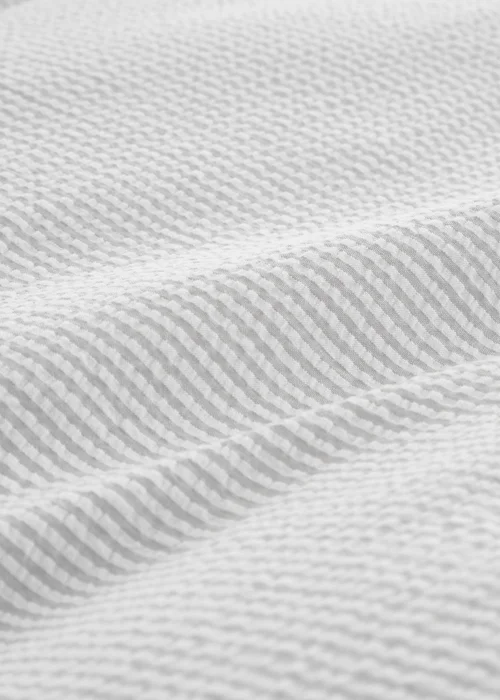 Bianca Fine Linens Seersucker Woven Stripe 180 Thread Count Cotton Duvet Cover Set Grey - Single Image 5