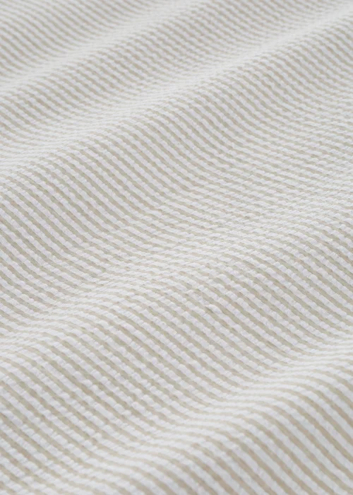 Bianca Fine Linens Seersucker Woven Stripe 180 Thread Count Cotton Duvet Cover Set Natural - Single Image 5