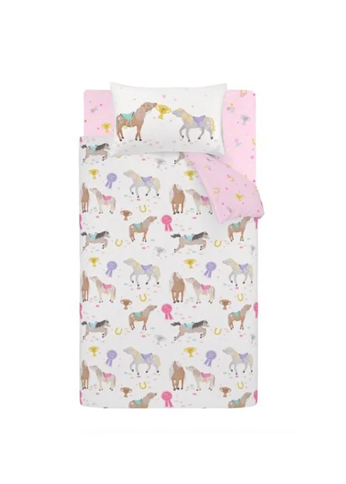 Catherine Lansfield Happy Horses Reversible Duvet Cover Set Cream - Junior Image 5