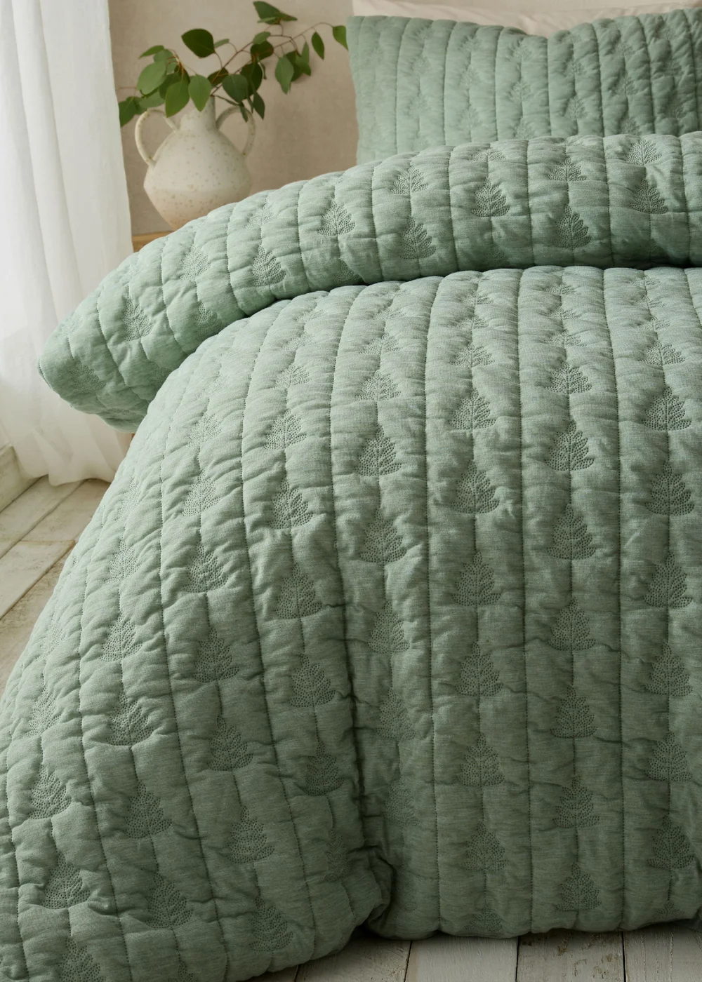 Pineapple Elephant Tamba Leaf Pinsonic Duvet Cover Set Green - Single Image 4