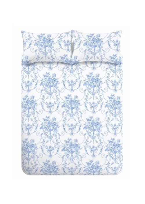 Catherine Lansfield Antoinette Damask Reversible Duvet Cover Set Blue - Single Image 5