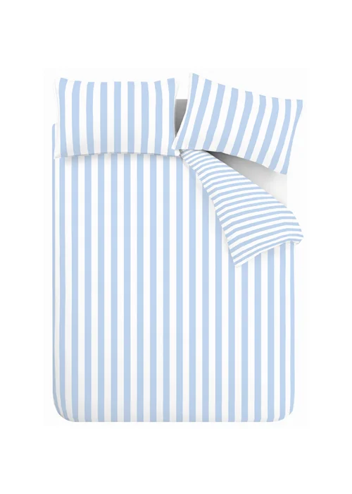 Sassy B Stripe Tease Reversible Duvet Cover Set Blue - Double Image 5