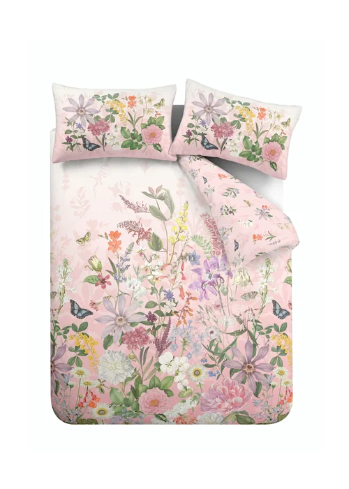 RHS x Catherine Lansfield Enchanted Butterfly Garden So Soft Duvet Cover Set Pink - Single Image 6