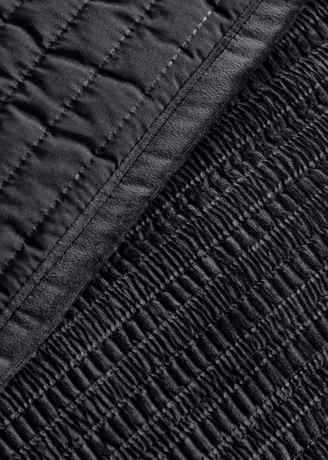 Catherine Lansfield Velvet Pinsonic Quilted 220x220cm Bedspread Black