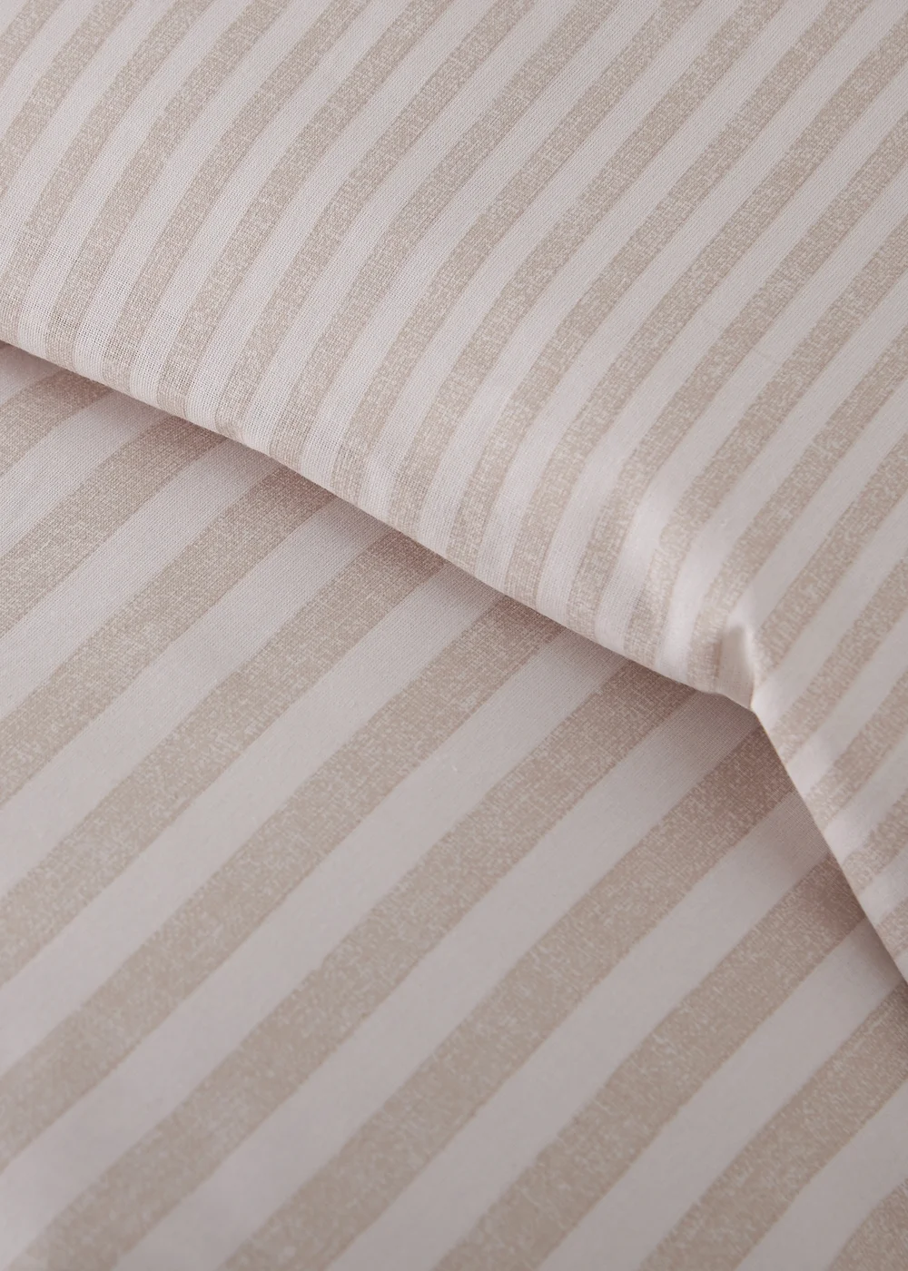 Catherine Lansfield Epping Textured Stripe Reversible Duvet Cover Set Natural - Single Image 4