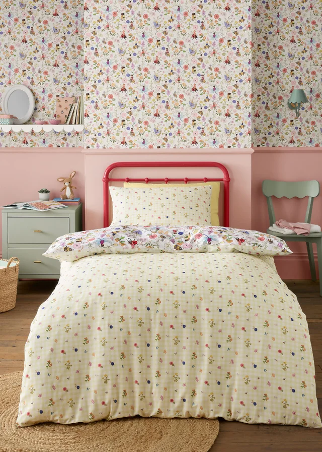Belle & Boo Garden Friends Reversible Cotton Duvet Cover Set White