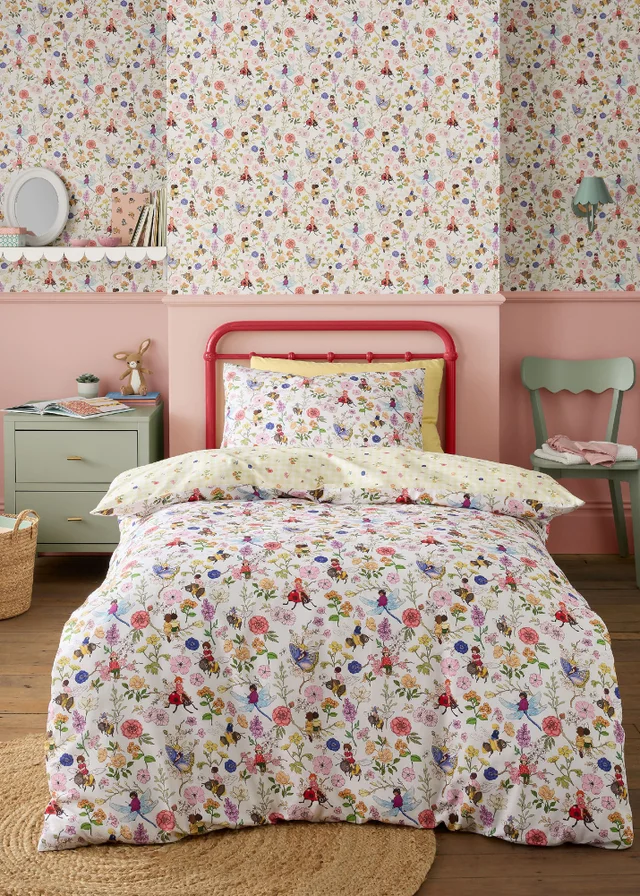 Belle & Boo Garden Friends Reversible Cotton Duvet Cover Set White