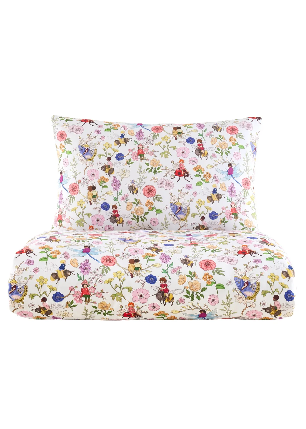 Belle & Boo Garden Friends Reversible Cotton Duvet Cover Set White - Junior Image 6
