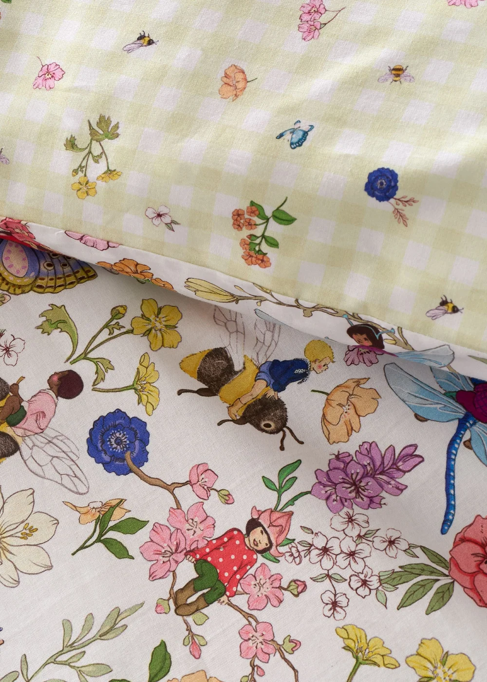 Belle & Boo Garden Friends Reversible Cotton Duvet Cover Set White - Junior Image 5