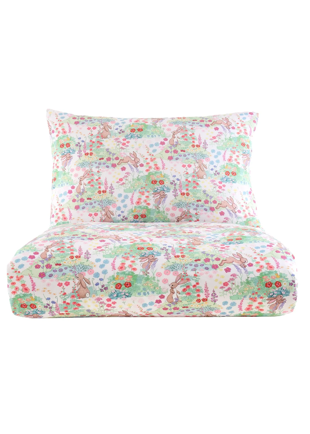 Belle & Boo Meadow Bunnies Reversible Cotton Duvet Cover Set Blue - Junior Image 6