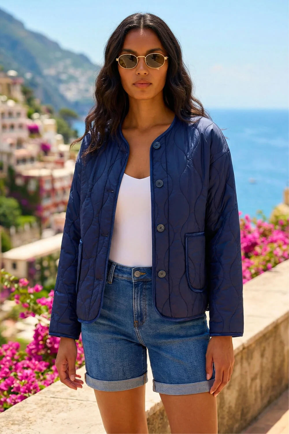 Roman Navy Two Tone Crew Neck Jacket - 20 Image 2