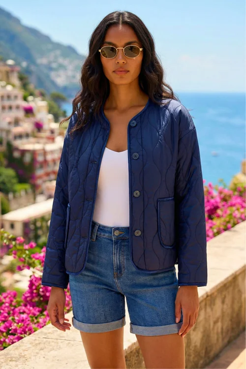 Roman Navy Two Tone Crew Neck Jacket - 20 Image 2