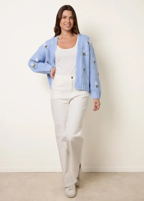 Blue Vanilla Blue Flower Embroidery Detailed Cardigan - M/L Image 2