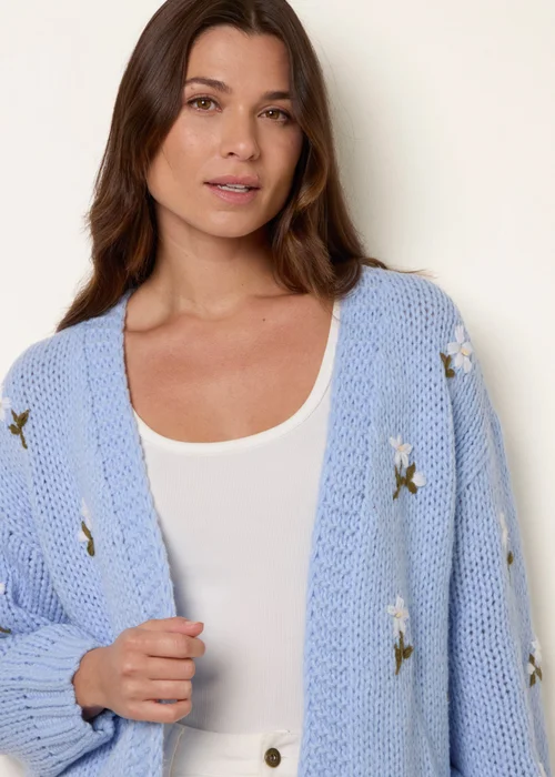 Blue Vanilla Blue Flower Embroidery Detailed Cardigan - M/L Image 3