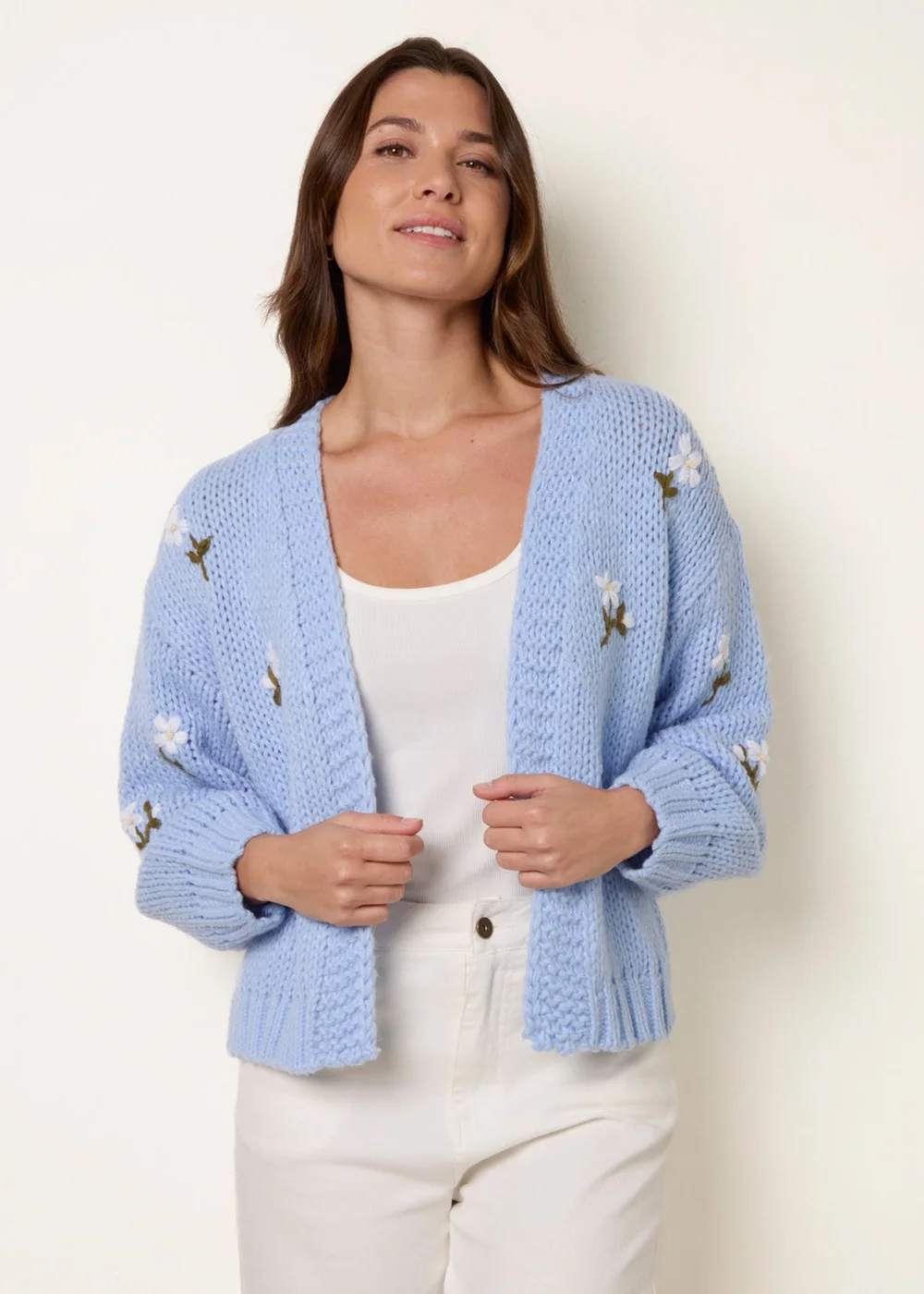 Blue Vanilla Blue Flower Embroidery Detailed Cardigan - M/L Image 1