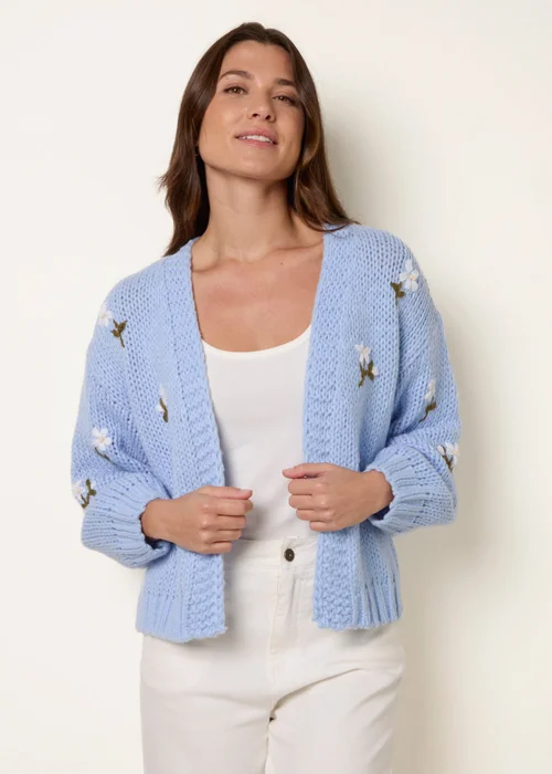Blue Vanilla Blue Flower Embroidery Detailed Cardigan - M/L Image 1