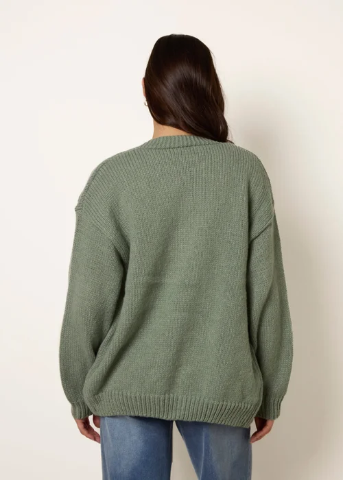 Blue Vanilla Green Daisy Large Flower Cardigan - M/L Image 4