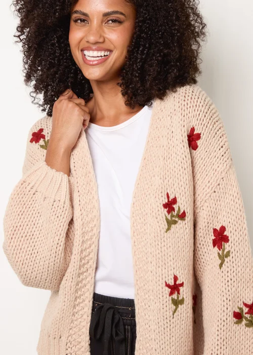 Blue Vanilla Stone Flower Embroidery Detailed Cardigan - M/L Image 2